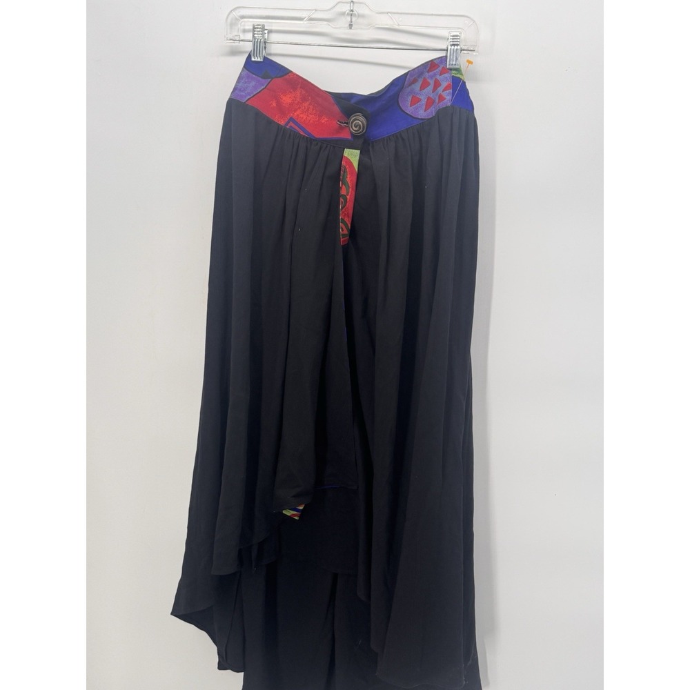 Vintage 80s Fstop Wrap Skirt Geometric Belt And Black Skit  XL USA Made Sitcom